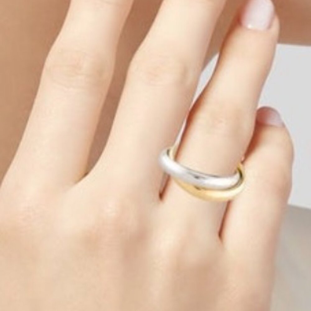 TIFFANY & CO. 18K 750 YELLOW GOLD & WHITE GOLD TWO-TONE MELODY RING - Picture 10 of 10